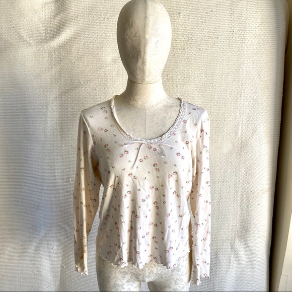 Ralph Lauren Vintage Boho Prairie Floral Print Tee - Picture 2 of 8